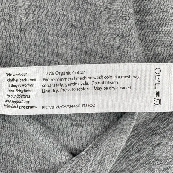 Eileen Fisher sz 2X Dark Pearl Gray Organic Cotton Elbow-Sleeve T-Shirt Dark New - Picture 6 of 12